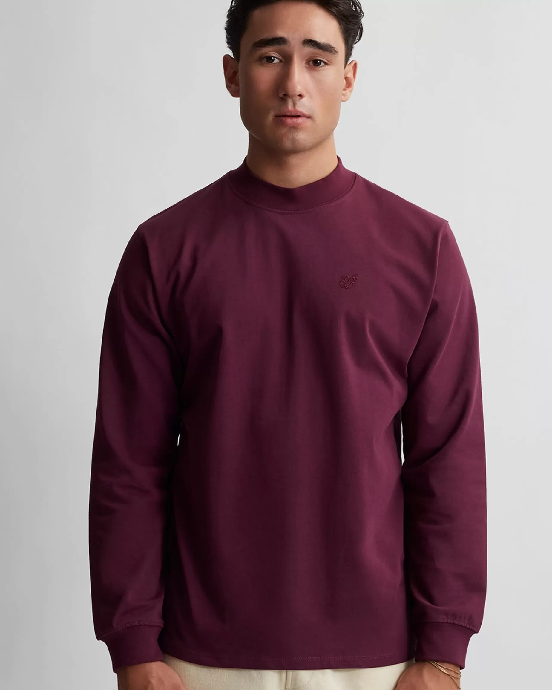 Men Saturdays NYC Dekalb Heavyweight Mockneck Long Sleeve Tee