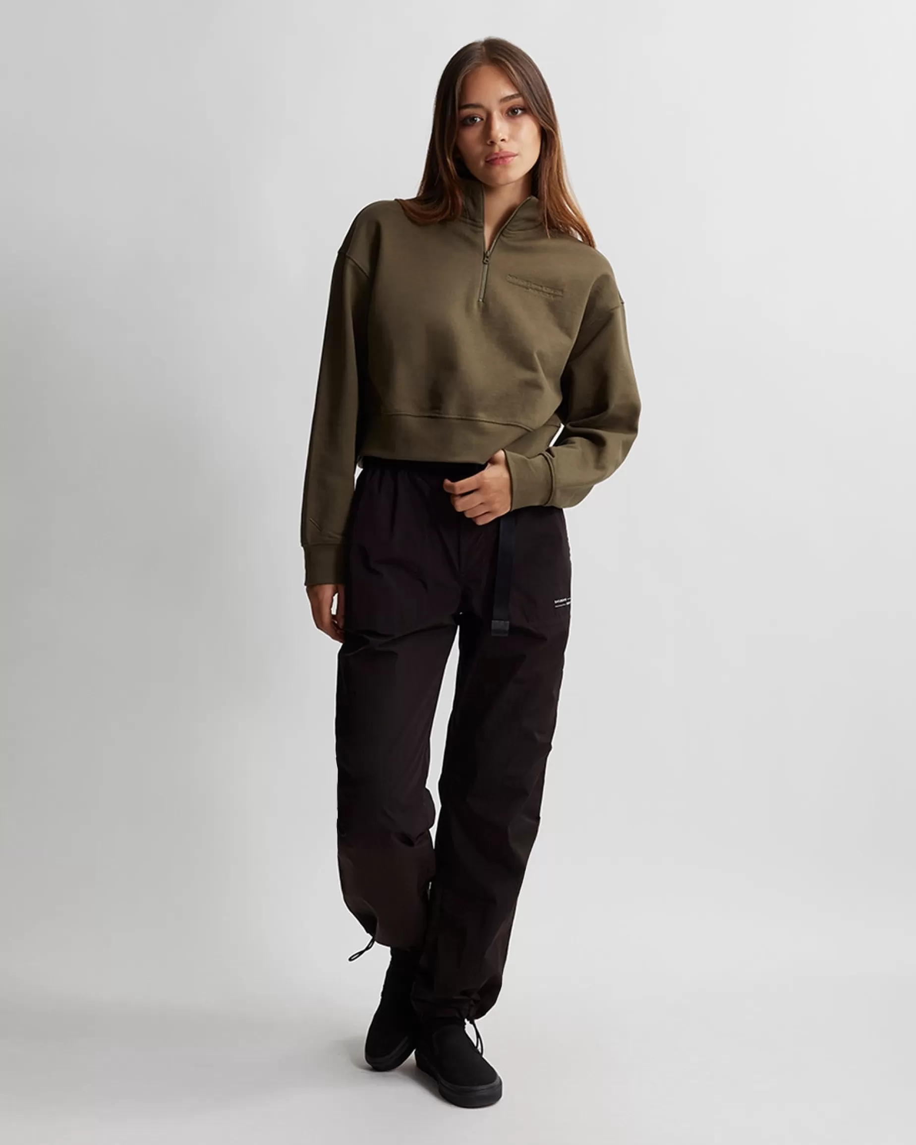 Women Saturdays NYC Eldridge Fundamental Cropped Quarter Zip