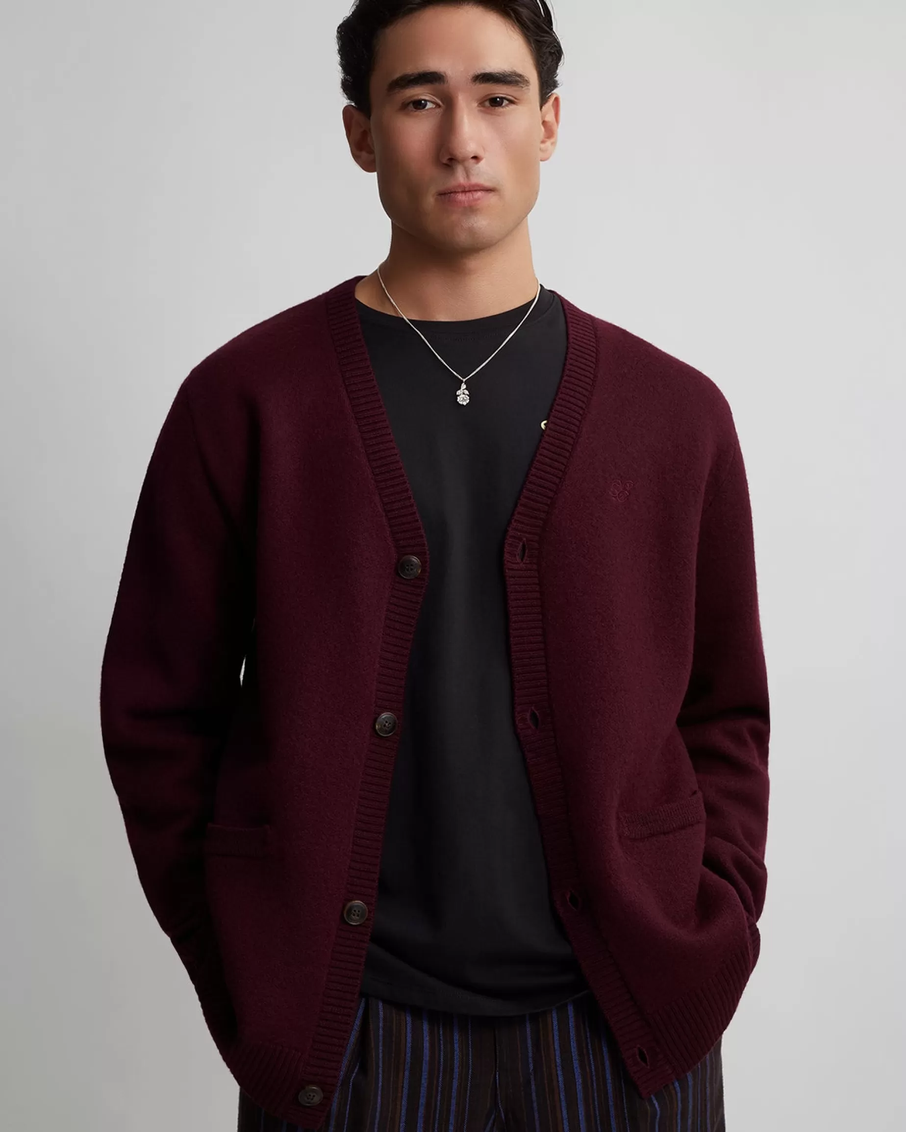 Men Saturdays NYC Michael Boiled Wool Cardigan