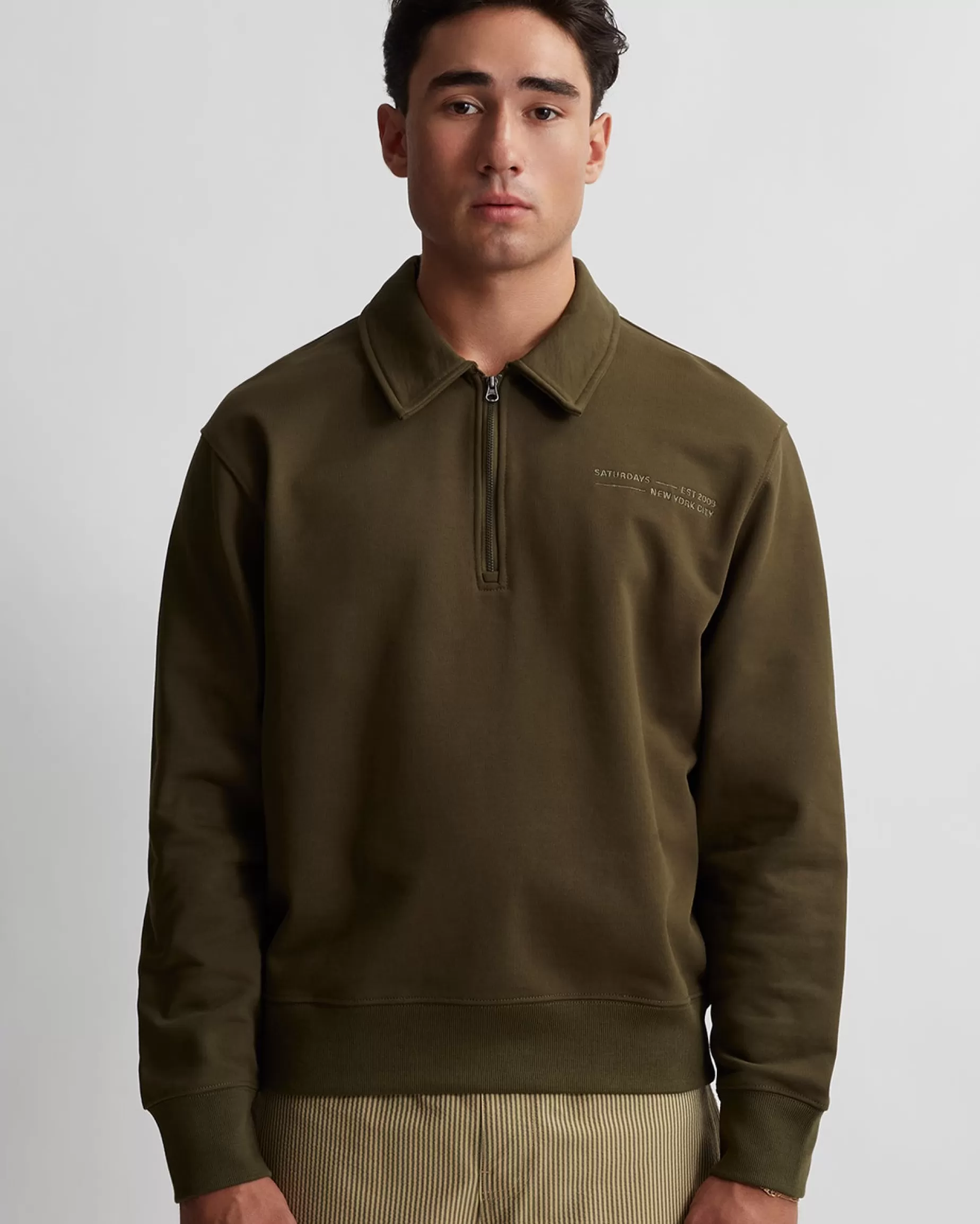 Men Saturdays NYC Mott Fundamental Quarter Zip