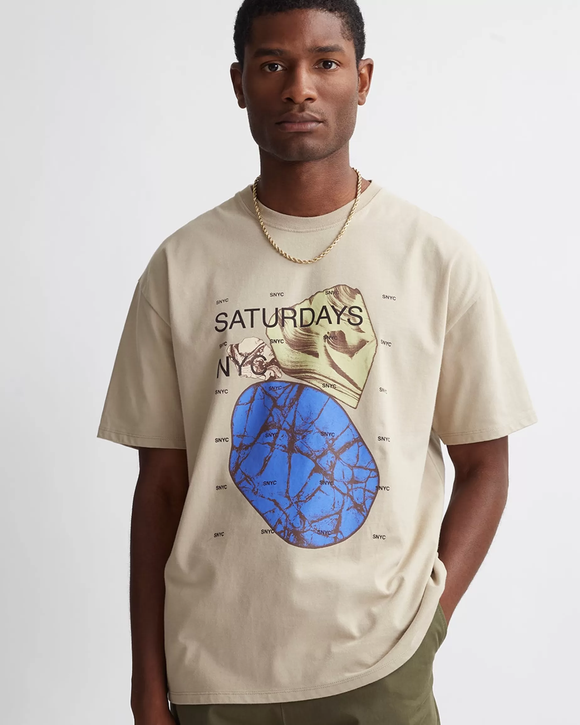 Men Saturdays NYC Rock Index Relaxed Short Sleeve Tee