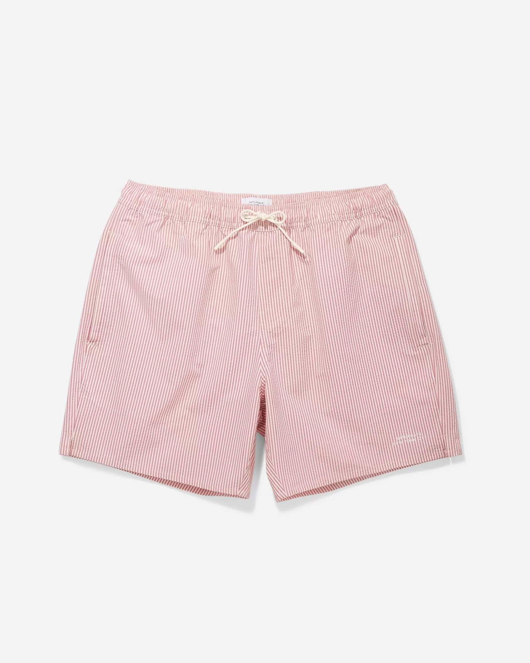 Men Saturdays NYC Timothy Seersucker Stripe Swim Short