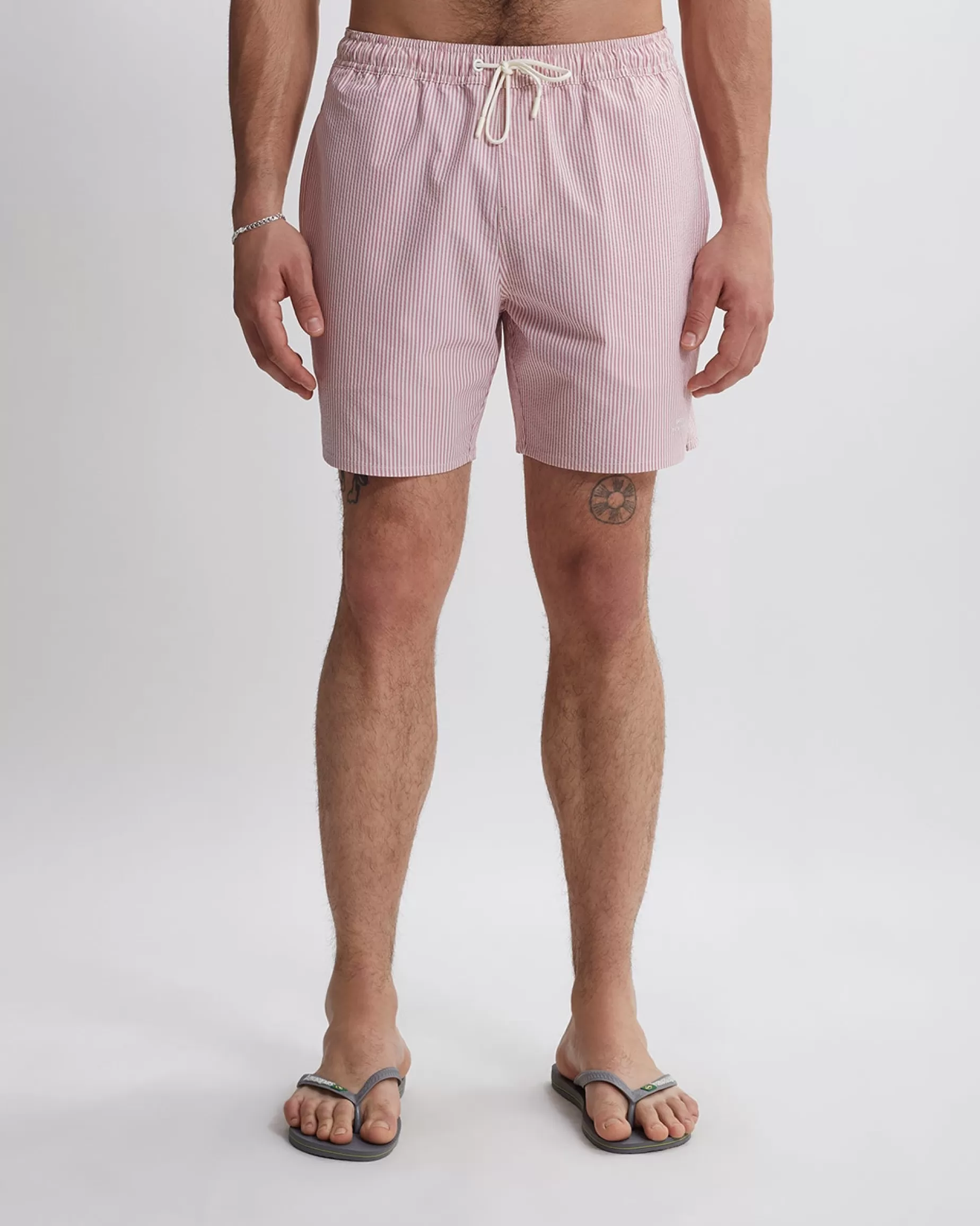 Men Saturdays NYC Timothy Seersucker Stripe Swim Short